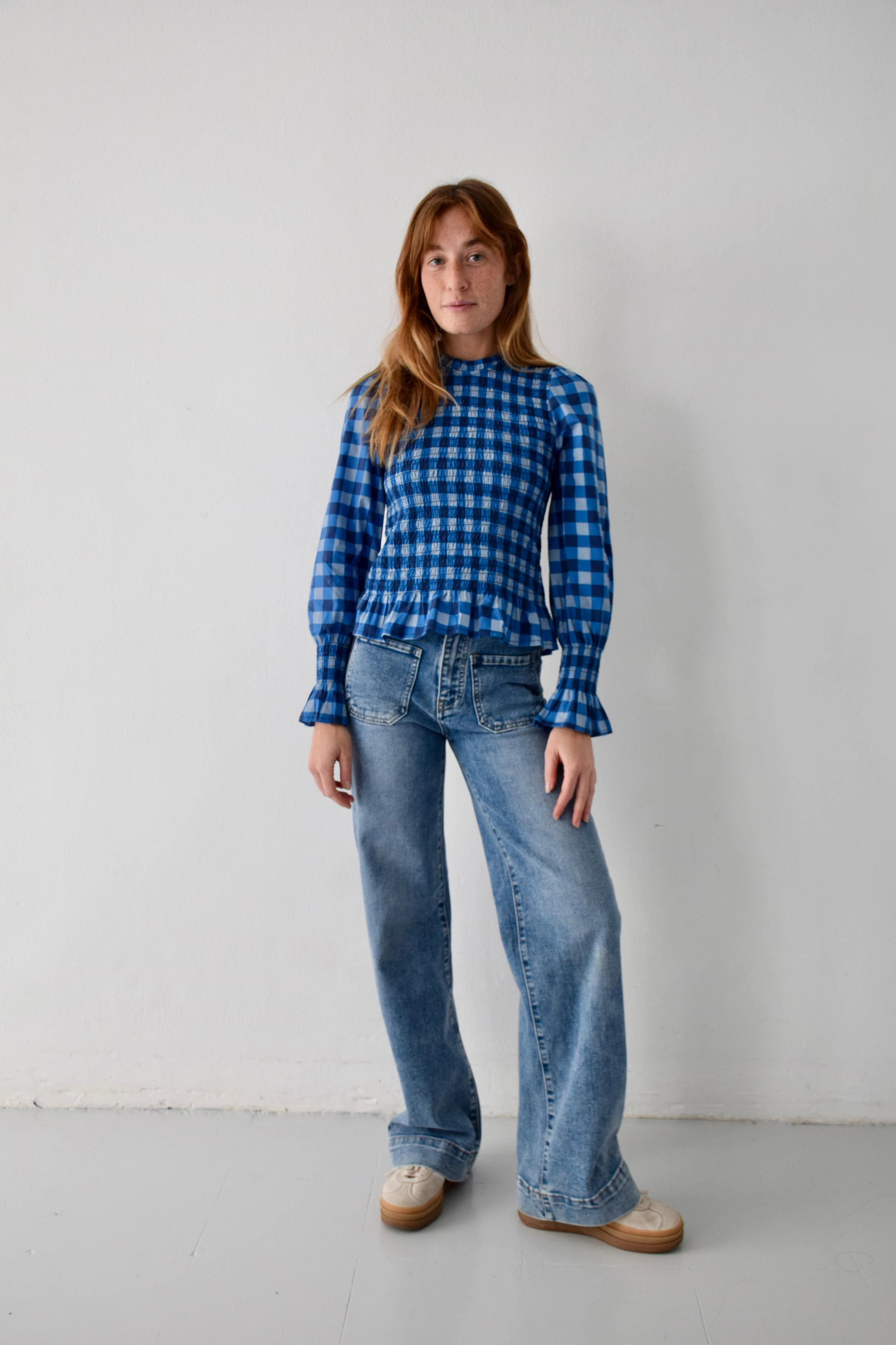 Blusa Chía Cuadros Azul Marino - Image 4