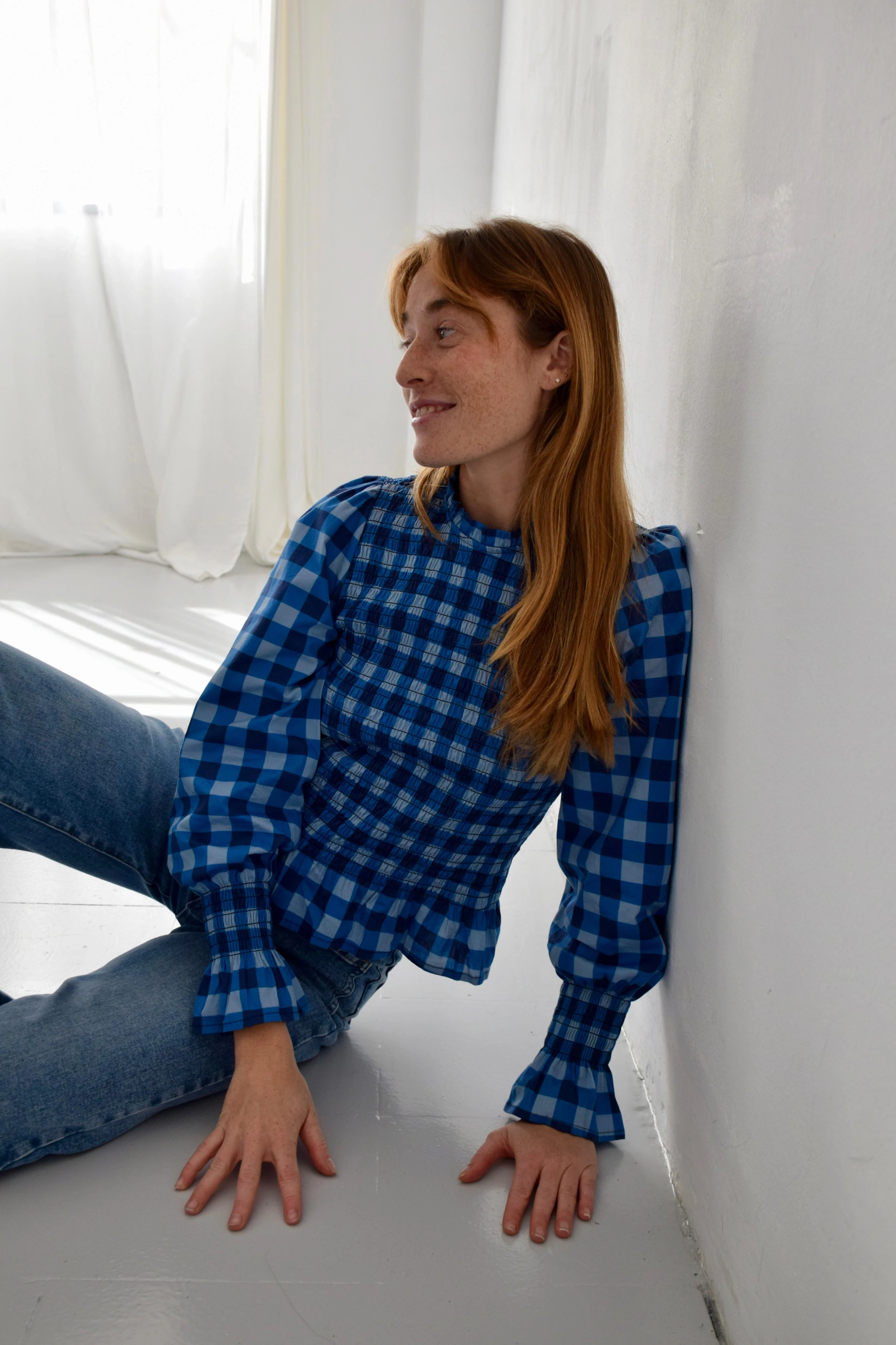 Blusa Chía Cuadros Azul Marino - Image 8