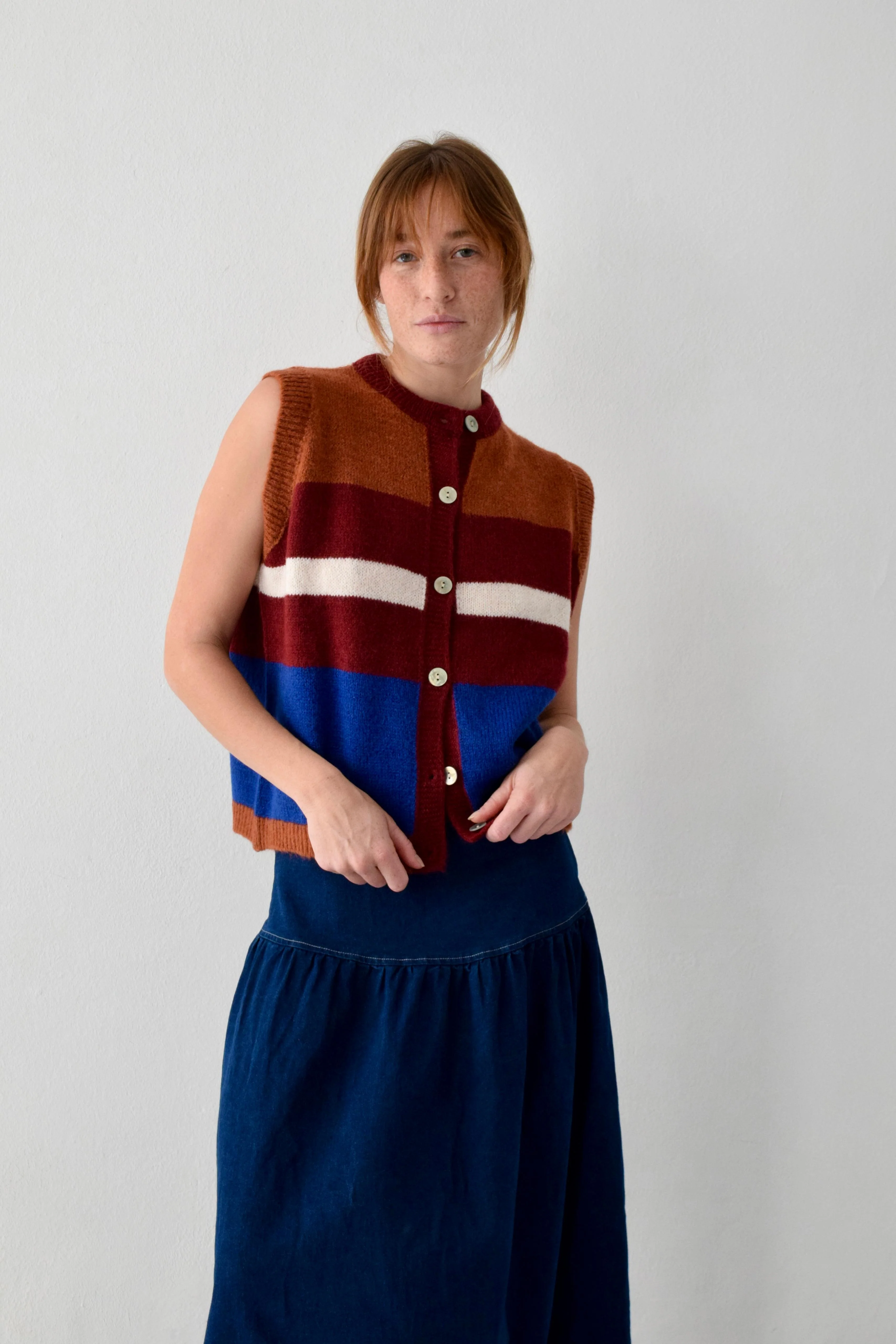 Chaleco Emilia Azul y Teja - Image 4
