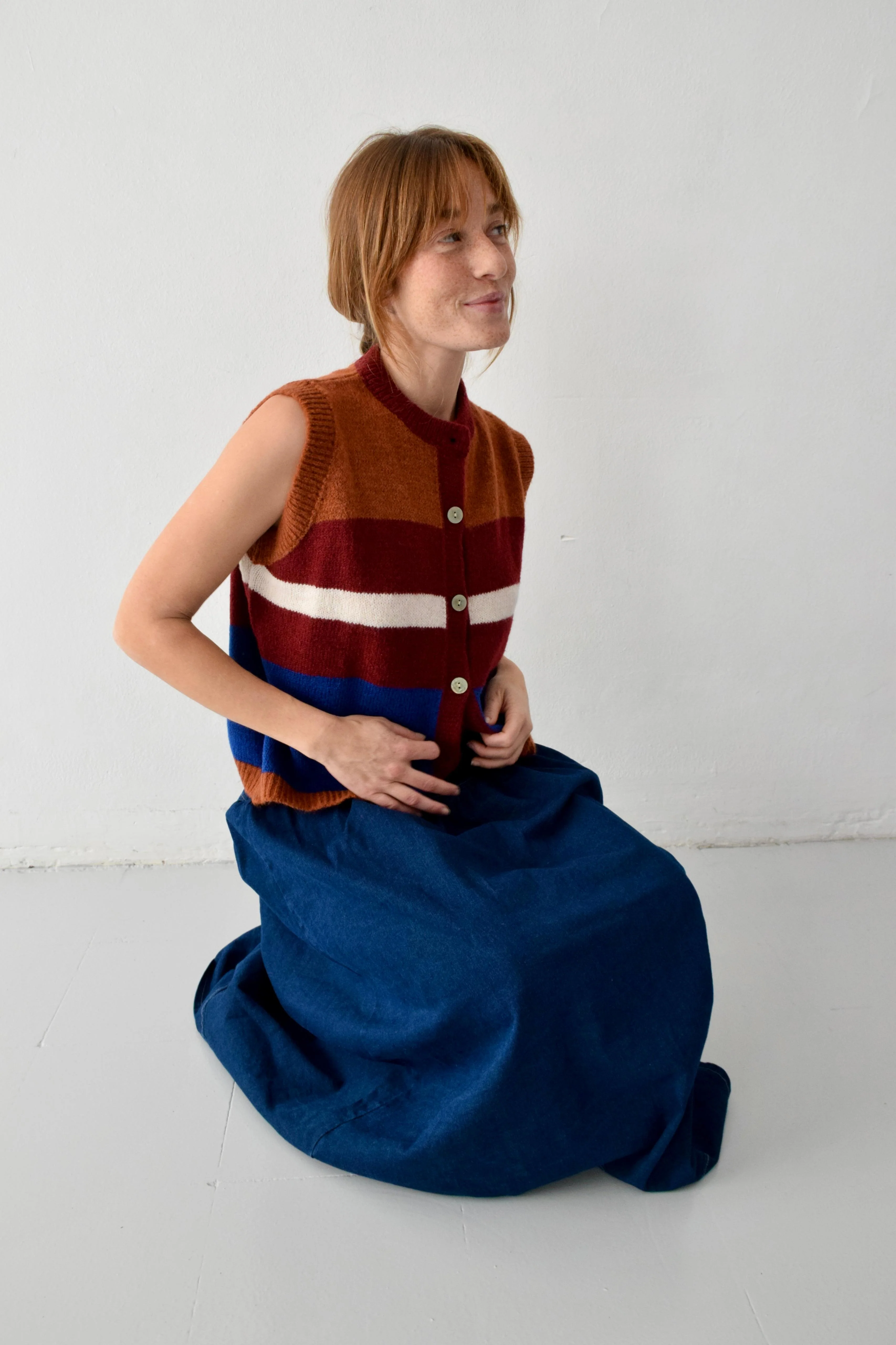 Chaleco Emilia Azul y Teja - Image 5