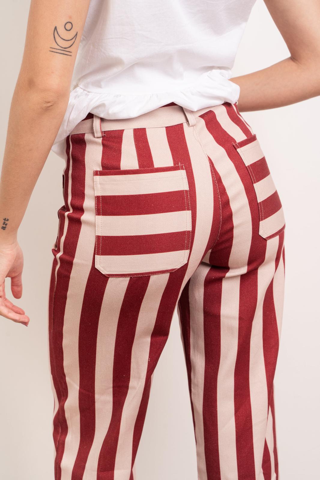 Jeans Valeria Rayas Burgundy - Image 6