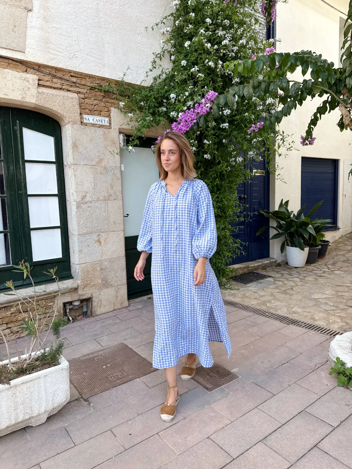 Vestido Matilde Vichy  Celeste - Image 8